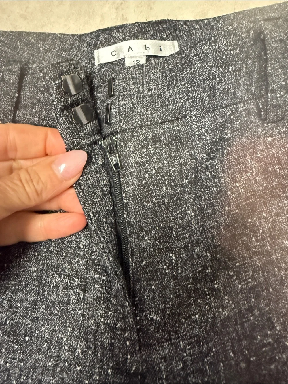 CAbi pants Wide-Leg Gray Dress Pants #230 Speckle trouser tweed pants - Picture 6 of 11